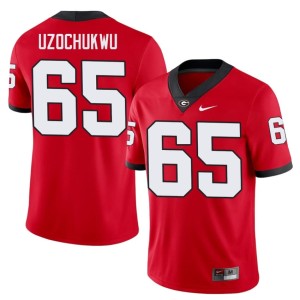 #65 Dennis Uzochukwu University of Georgia Bulldogs Men's College Jerseys - Red