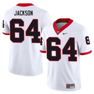 #64 Jahzare Jackson UGA Bulldogs Men University Jersey - White