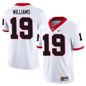 #19 Justin Williams University of Georgia Bulldogs Men Game Jersey - White