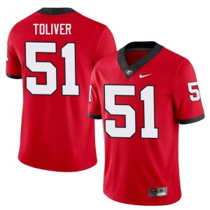 #51 Malachi Toliver UGA Bulldogs Men University Jersey - Red
