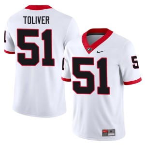 #51 Malachi Toliver Bulldog Nation Men's Limited Jersey - White