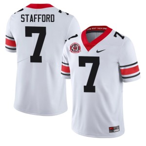 #7 Matthew Stafford UGA Bulldogs Men 1980 National Champions 40th Anniversary Game Jerseys - White