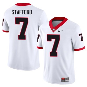 #7 Matthew Stafford Bulldog Nation Men Official Jerseys - White