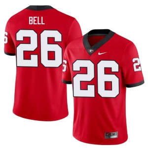 #26 Micah Bell UGA Bulldogs Mens Embroidery Jerseys - Red