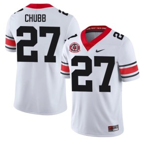 #27 Nick Chubb Georgia Men 1980 National Champions 40th Anniversary Alumni Jerseys - White