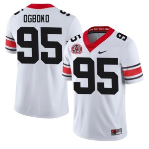 #95 Nnamdi Ogboko Go Dawgs Men's 1980 National Champions 40th Anniversary Embroidery Jerseys - White