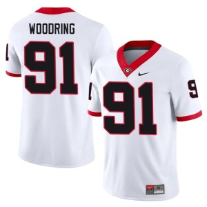 #91 Peyton Woodring DGDs Mens College Jerseys - White