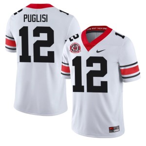 #12 Ryan Puglisi Go Dawgs Mens 1980 National Champions 40th Anniversary Alumni Jerseys - White