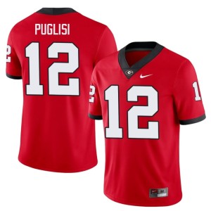 #12 Ryan Puglisi Bulldog Nation Mens Official Jerseys - Red