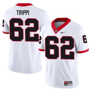 #62 Charley Trippi Bulldog Nation Mens NCAA Jerseys - White