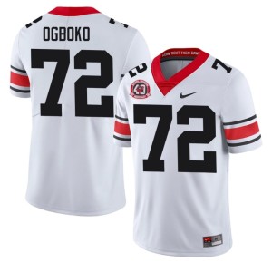 #72 Ekene Ogboko University of Georgia Men 1980 National Champions 40th Anniversary Alumni Jersey - White