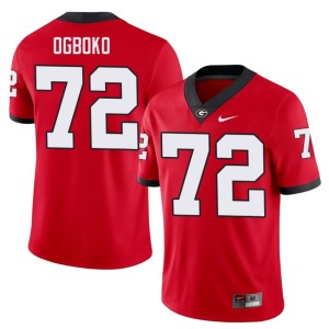 #72 Ekene Ogboko Georgia Bulldogs Men University Jersey - Red