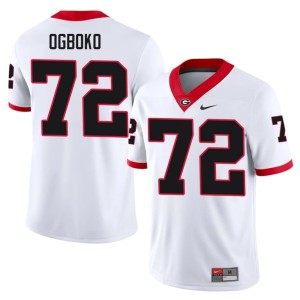 #72 Ekene Ogboko University of Georgia Bulldogs Men NCAA Jerseys - White