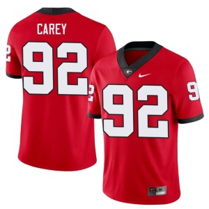 #92 Preston Carey Damn Good Dawgs Mens Official Jersey - Red