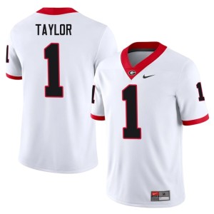 #1 Talyn Taylor Georgia Bulldogs Mens Official Jersey - White