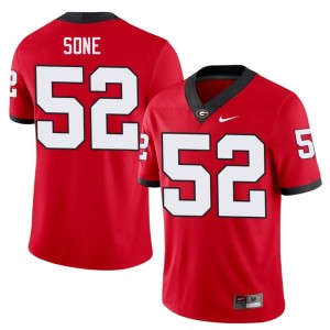 #52 Valdin Sone Dawgs Men NCAA Jerseys - Red