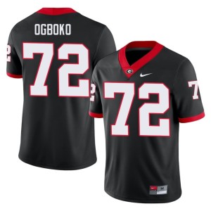 #72 Ekene Ogboko University of Georgia Men's Embroidery Jersey - Black