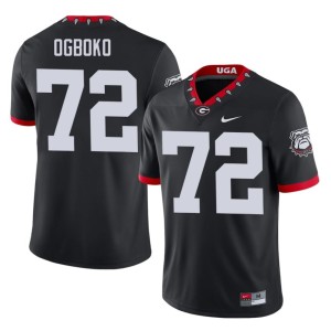 #72 Ekene Ogboko UGA Bulldogs Men's Mascot 100th Anniversary 2026-27 Jerseys - Black