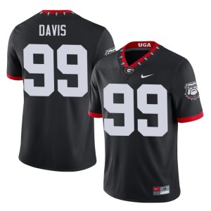 #99 Jordan Davis UGA Men's Mascot 100th Anniversary Stitched Jerseys - Black