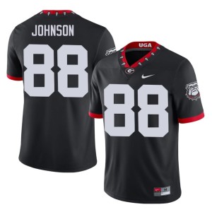 #88 Nasir Johnson Georgia Men's Mascot 100th Anniversary Football Jersey - Black