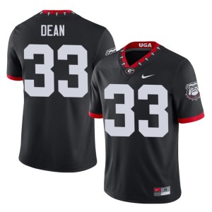 #33 PJ Dean UGA Men Mascot 100th Anniversary High School Jersey - Black