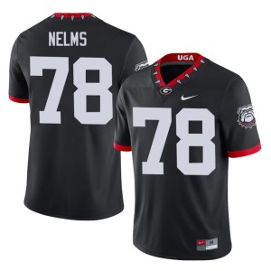 #78 Tate Nelms Go Dawgs Mens Mascot 100th Anniversary University Jerseys - Black