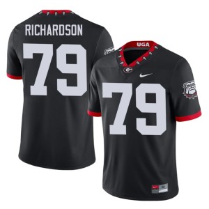 #79 TyQuez Richardson Georgia Men Mascot 100th Anniversary High School Jerseys - Black