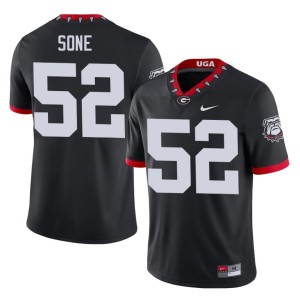 #52 Valdin Sone Go Dawgs Men Mascot 100th Anniversary Player Jerseys - Black