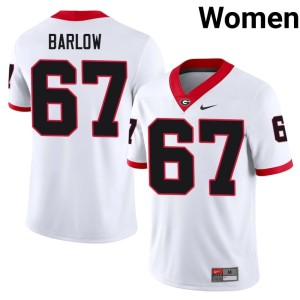 #67 Clinton Barlow University of Georgia Women's University Jerseys - White
