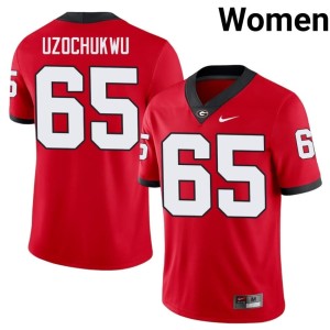 #65 Dennis Uzochukwu Georgia Women's 2026-27 Jersey - Red