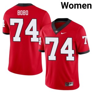 #74 Drew Bobo UGA Bulldogs Women's Official Jerseys - Red