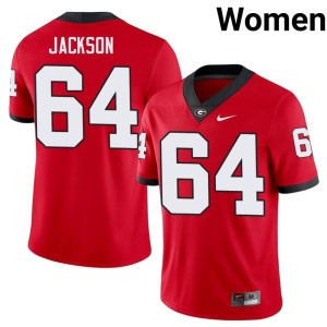 #64 Jahzare Jackson Georgia Bulldogs Women's Player Jerseys - Red