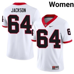 #64 Jahzare Jackson Georgia Bulldogs Women's Limited Jerseys - White