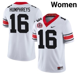 #16 London Humphreys Bulldog Nation Womens 1980 National Champions 40th Anniversary Embroidery Jerseys - White