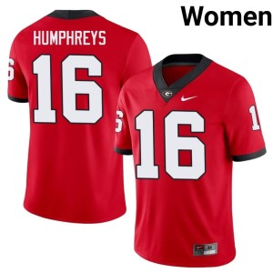 #16 London Humphreys Damn Good Dawgs Womens College Jersey - Red