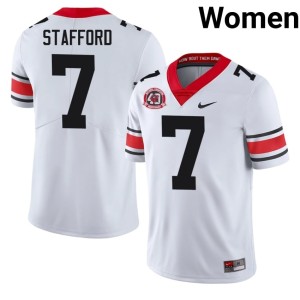 #7 Matthew Stafford DGDs Womens 1980 National Champions 40th Anniversary Game Jersey - White