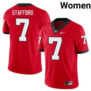 #7 Matthew Stafford University of Georgia Womens Alumni Jersey - Red