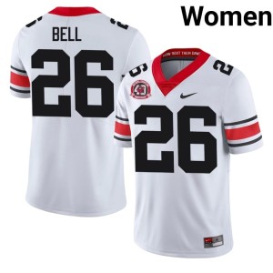 #26 Micah Bell Damn Good Dawgs Womens 1980 National Champions 40th Anniversary Embroidery Jersey - White
