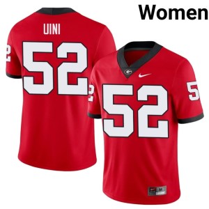 #52 Michael Uini UGA Bulldogs Women Player Jersey - Red