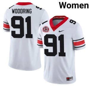 #91 Peyton Woodring University of Georgia Bulldogs Women's 1980 National Champions 40th Anniversary Replica Jerseys - White