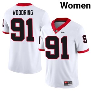 #91 Peyton Woodring UGA Bulldogs Women's 2026 Jersey - White