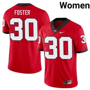 #30 Terrell Foster University of Georgia Bulldogs Womens Alumni Jersey - Red