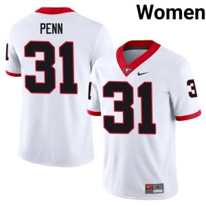 #31 Wade Penn Georgia Bulldogs Women's Official Jersey - White