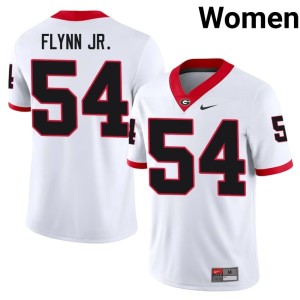 #54 Waltclaire Flynn Jr. UGA Bulldogs Women's Official Jersey - White