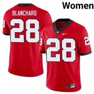 #28 Walter Blanchard UGA Bulldogs Womens Game Jerseys - Red