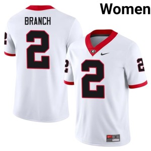 #2 Zion Branch Georgia Womens Official Jerseys - White