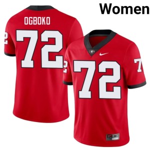 #72 Ekene Ogboko Georgia Womens NCAA Jersey - Red