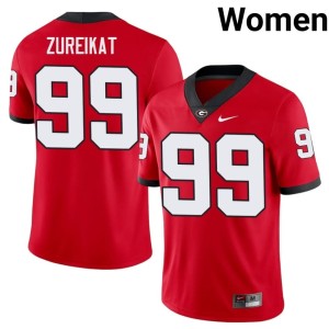 #99 Harran Zureikat Georgia Bulldogs Women Official Jersey - Red
