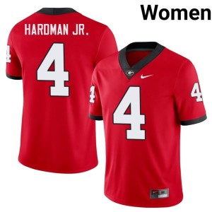 #4 Mecole Hardman Jr. UGA Bulldogs Womens Game Jerseys - Red