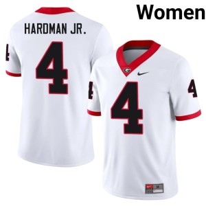 #4 Mecole Hardman Jr. University of Georgia Bulldogs Women's College Jerseys - White
